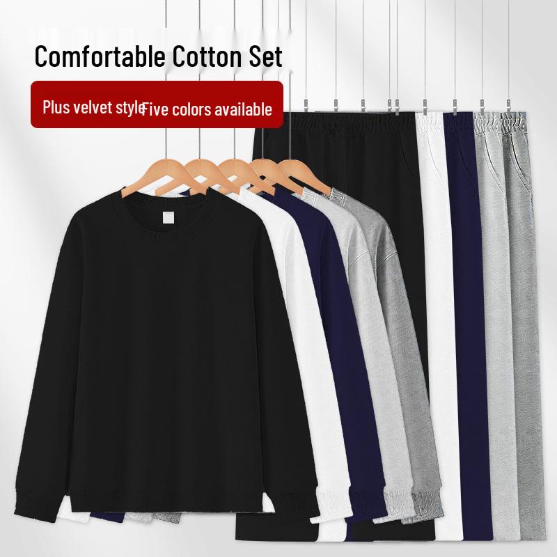2025 Fall/Winter Women's Loose-Fit Velvet Sweatshirt & Straight-Leg Sweatpants Two-Piece Set