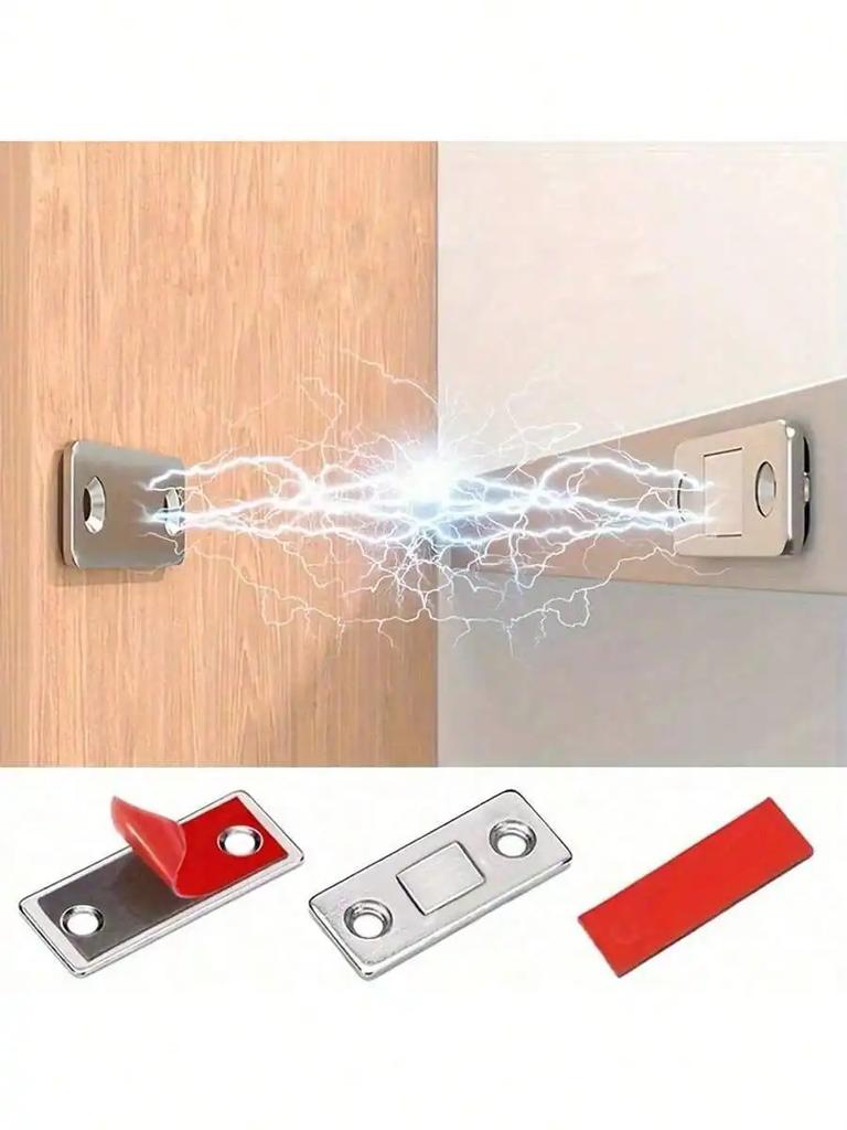 Strong Magnetic Cabinet Catches Ultra-Thin Door Magnets Stops Invisible Adhesive Drawer Magnet Catch for Kitchen Closet Closer