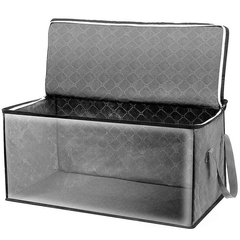 

Large Capacity Foldable Storage Bag Clothes Organizer with Clear Window & Sturdy Handles 58x31x30cm серый