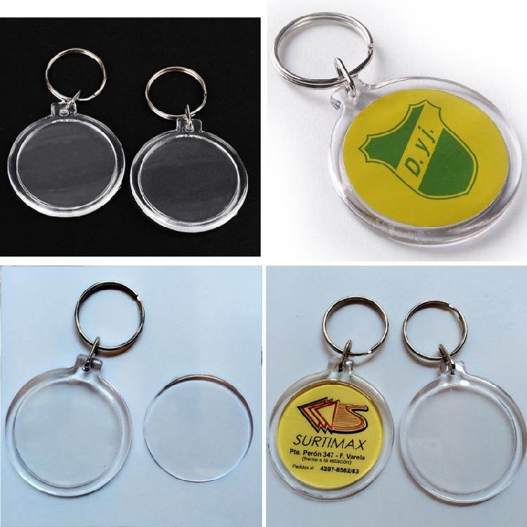 10 Pcs Various Shapes Acrylic Keychain Picture Frame Keyring with Split Rings