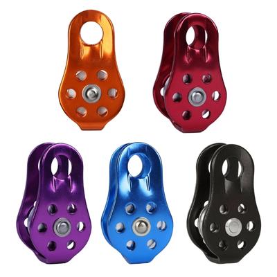 20KN Climbing Pulley Fixed Small Pulley Single Sheave Aluminum Alloy Single Pulley for Climbing, Caving, Mountaineering