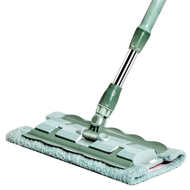 Thickened Dual-purpose Mop Detachable and Washable Mop Flat Mop with Stainless Steel Handle and Reusable Washable Mops Cloths