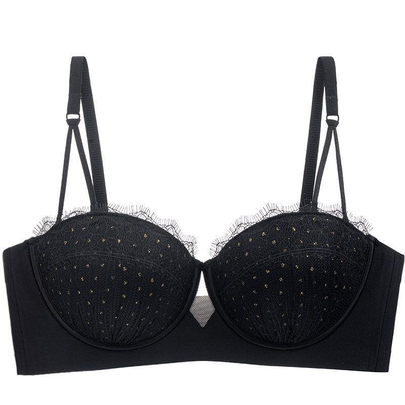 

Ladies Summer Sexy Lace Gathers Small Chest Shows Big No Mark To Receive Pair of Breast To Prevent Droop Underwear 38/85AB