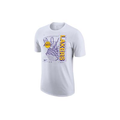Camiseta de Basquetebol de Secagem Rápida com Estampa do Logotipo dos Los Angeles Lakers para Homens Tops Branco CV6111-100