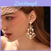Geometric Alloy Drop Earrings With Line Design For Elegant Evening Wear Women