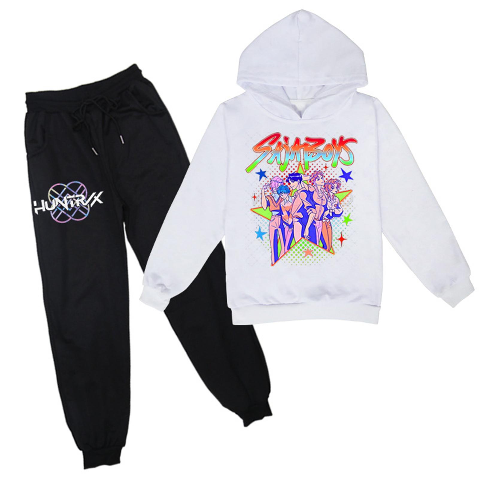 

Boys Girls Sweatsuit Clothing Hooded Sweatshirt Jogging Sweatpants Tracksuits Set Fashion Outfit 90