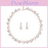 Vintage Artificial Pearl Necklace Earring Set With Alloy Pendants For Women