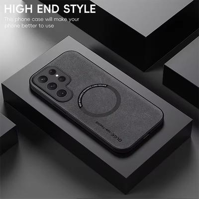 Luksusa ādas magnētiskais vāciņš Samsung Galaxy S20 S21 S24 S23 S22 Ultra FE Note10 Note20 Plus Magsafe bezvadu uzlādes vāciņš