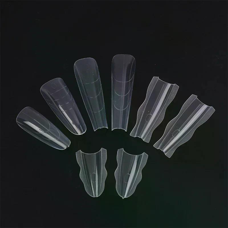 60Pcs Sandwich Nails Forms Nail Mold for Quick Nails Extension Plastic Nail Form Tools for Beginners Professionals Women