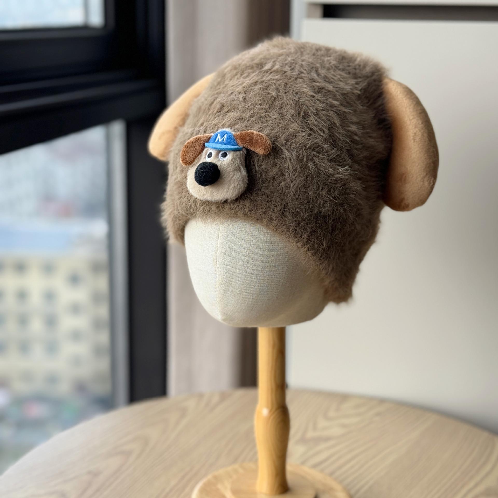 

Новая милая плюшевая шапка-самолет для собак для мужчин и женщин на осень и зиму, утолщенная теплая шапка с ушками, универсальная вязаная шапка с ушками one size