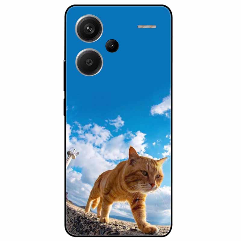 For Redmi Note 13 Pro Plus 5G Pro+ Case Soft Black Painted Cats TPU Funda For Xiaomi Redmi Note 13 Pro 5G Note13 Silicone Cover