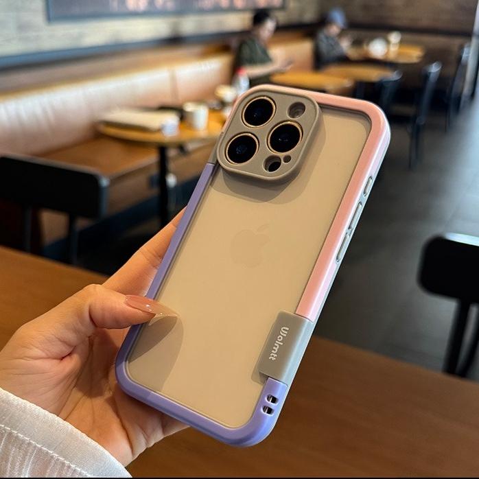 Bumper Case For iPhone Xr X Xs Max Contrast Color Lens Protection PC Case Cover for iPhone 11 12 13 14 15 16 Pro Max 7 8 Plus