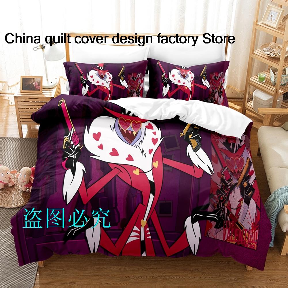Comforter Hazbin Hotels Bedding Set Single Twin Full Queen King Size Bed Set Aldult Kid Bedroom s 3D Anime Bed