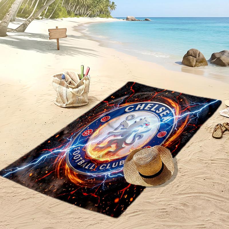 Chelsea FC Printed Beach Towel Quick Dry Soft TowelPortable Large Rectangular Beach Blanket for Travel Swimming Pool