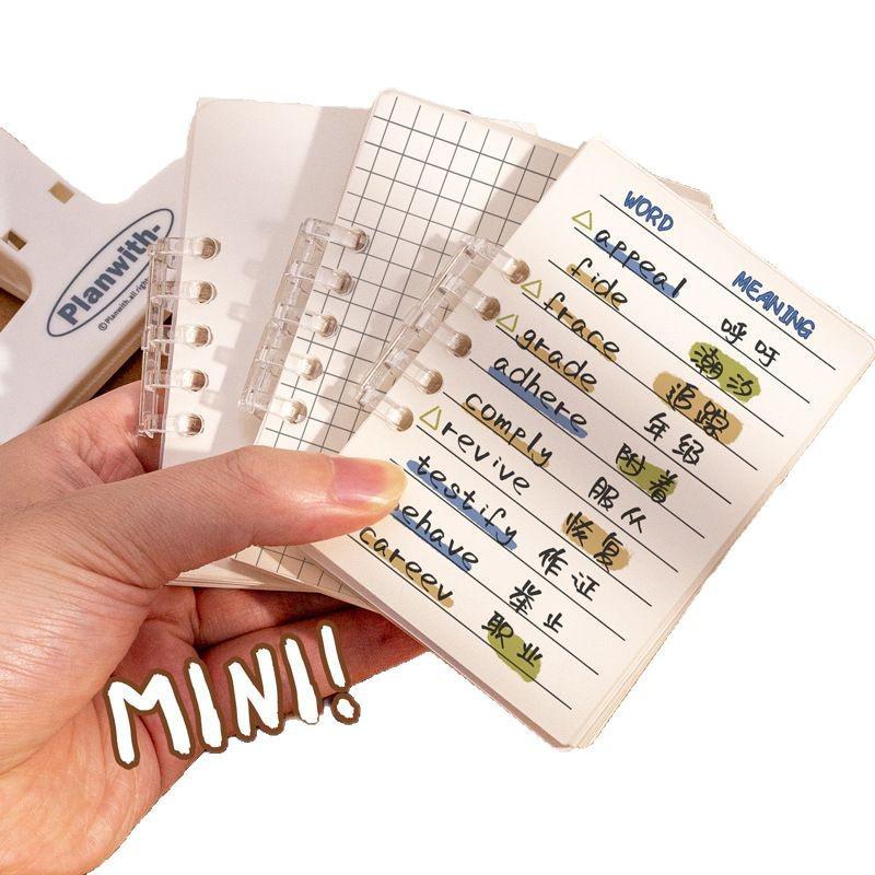 A7 Portable Loose-Leaf Pocket Diary - Daily Planner with Detachable Lined, Grid, and Blank Pages