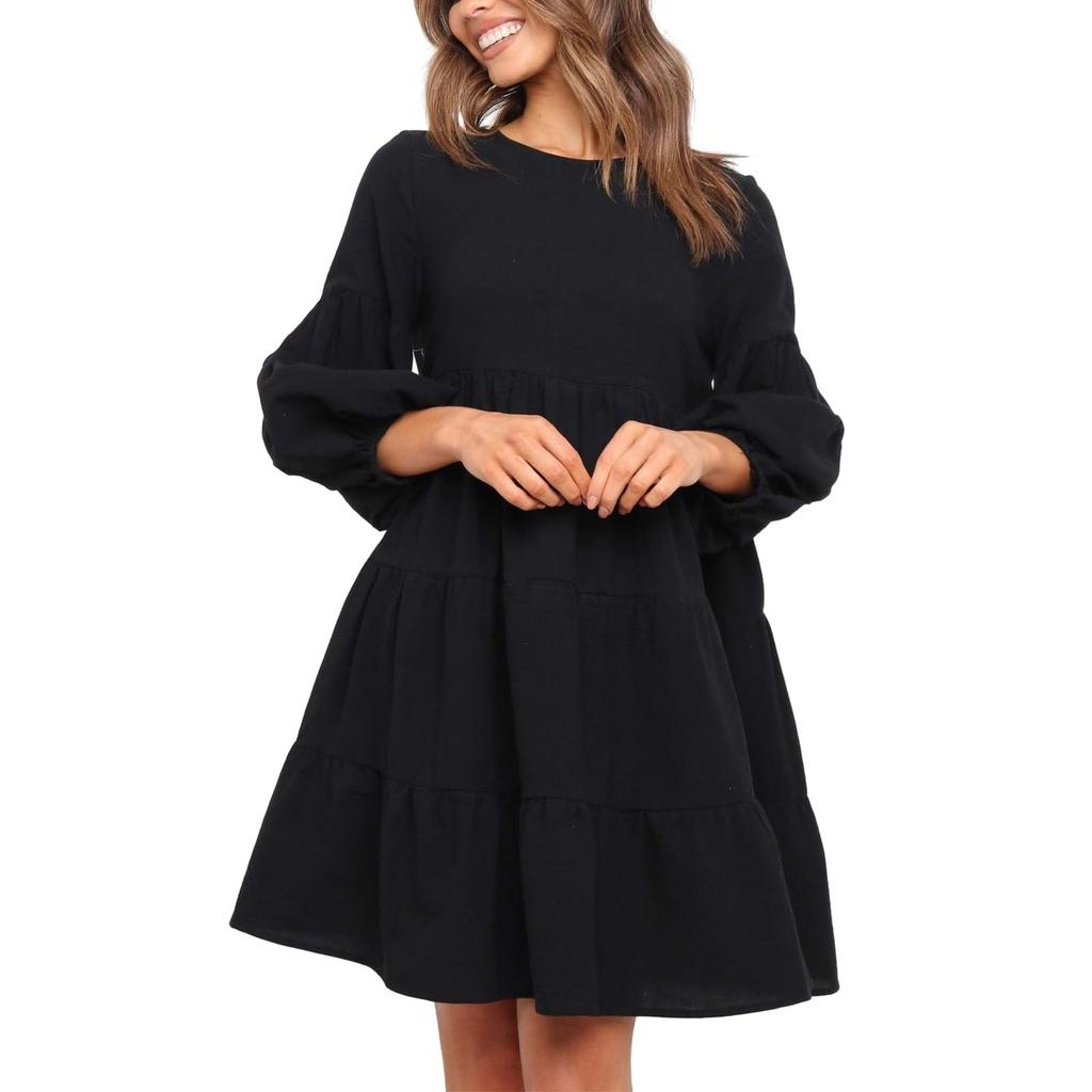 Women's  Sleeve Long Sleeve Patchwork Loose Swing Dress