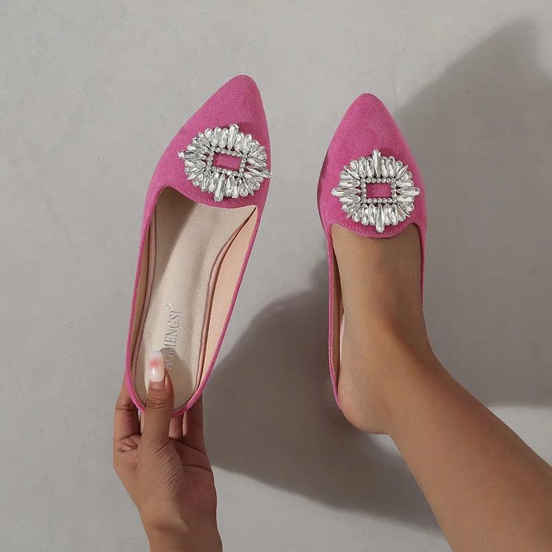 4-Style Crystal Mules Women Pointed Toe Diamond Slippers Summer Shoes Woman Sandalias Large Size 34-43 Cover Toe Slides