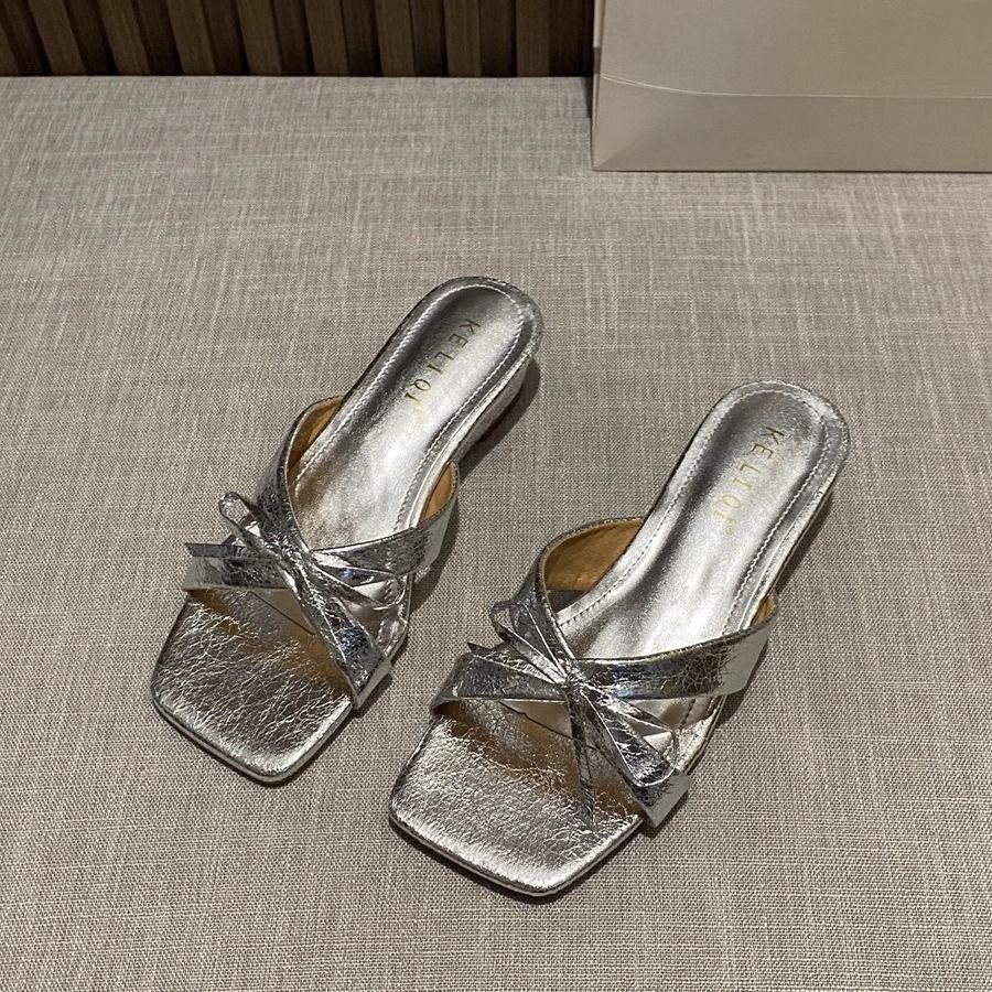 French square head open-toed cool slippers women's outer wear 2025 spring and summer new super gentle fairy style with skirt sandals