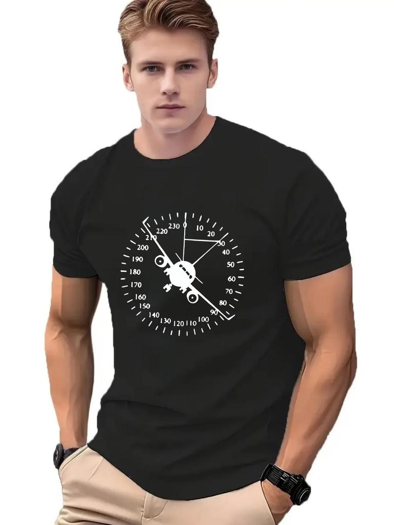 Summer Mens Tshirt Airplane Pattern Print Casual Cool Loose Oneck for Men Tees Hip Hop Tees Fashion Male Clothing T Shirt