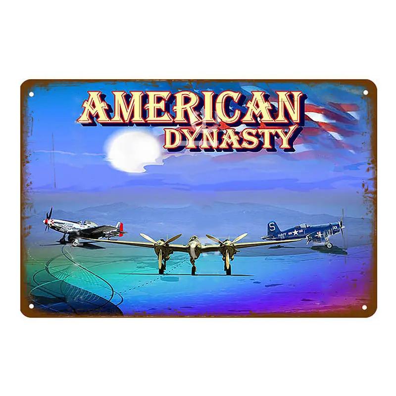 Vintage Airplane Metal Signs Fighter Jet Plane Posters Retro Aircraft Plate Metal Plaque Painting Living Room Home Wall Decor