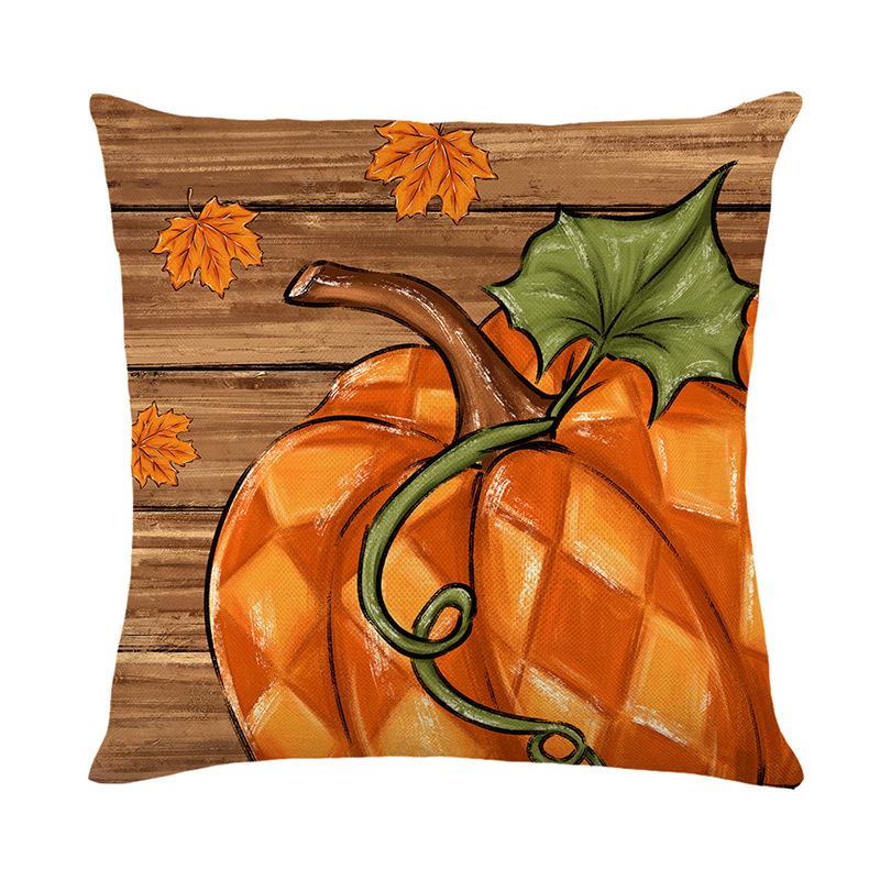 1pc Orenge Pumpkin Themed Cushion Cover Soft Cozy Cover Thanksgiving Day Pillowcase for Living Room Couch Decoration