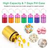 Small Portable Pill Case Keychain Waterproof Metal Pill Holder Tube with 7 Compartments for Emergency Mini Pill Organizer