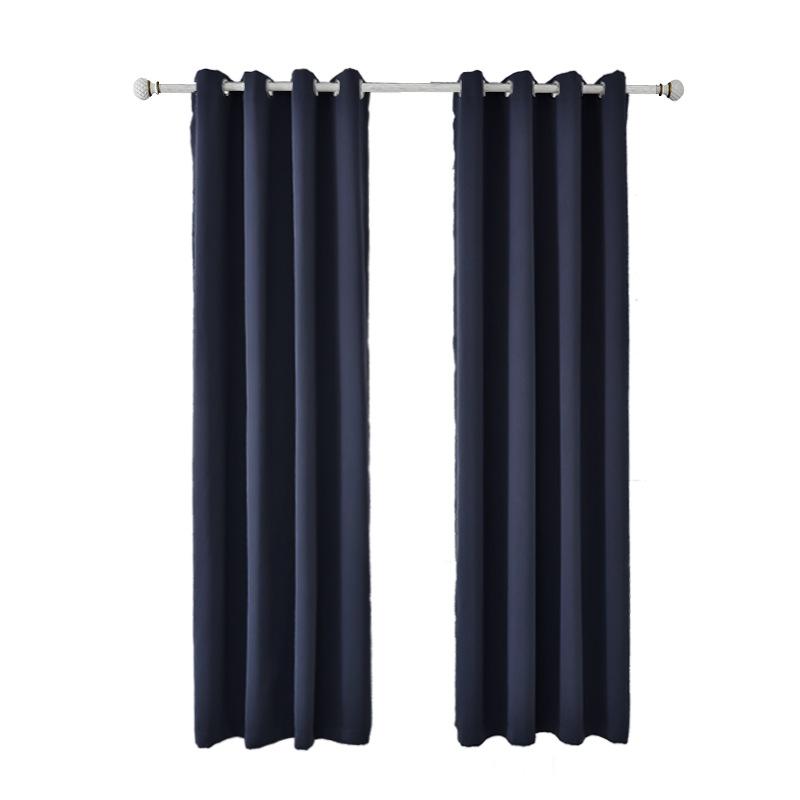 Blackout Thermal Insulation Curtain High Density Polyester Solid Color Window Drapes Modern Minimalist Decor for Bedroom Living Room