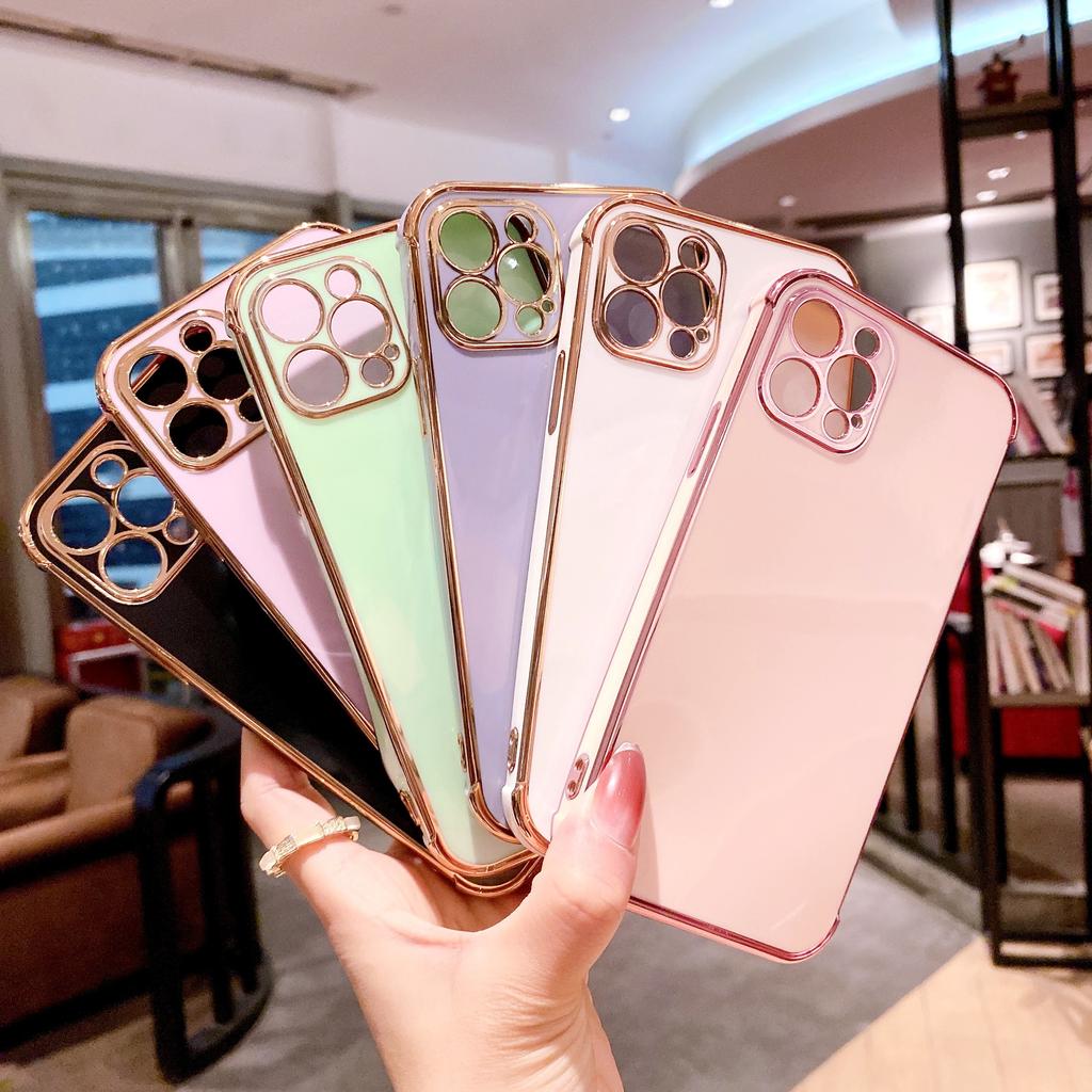 Applicable To iPhone17promax Electroplated Smooth Mobile Phone Case Apple 15/16 Fine Hole 7P/8P Soft Case Xsmax
