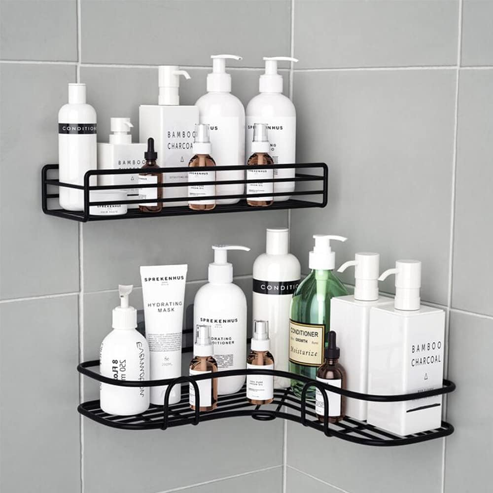4 Pack Shower Caddy Adhesive Sticker Hook Mount for Shower Caddy Basket Bathroom Shelf Soap Dish Holder Kitchen Sink Caddy Replacement Adhesive Hooks