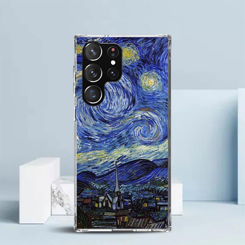 Van Gogh Oil Art Painting Phone Case For Samsung Galaxy S24 S25 Edge S26 Ultra S22 S23 Plus S21 + S20 FE Soft TPU Back Cover Gal