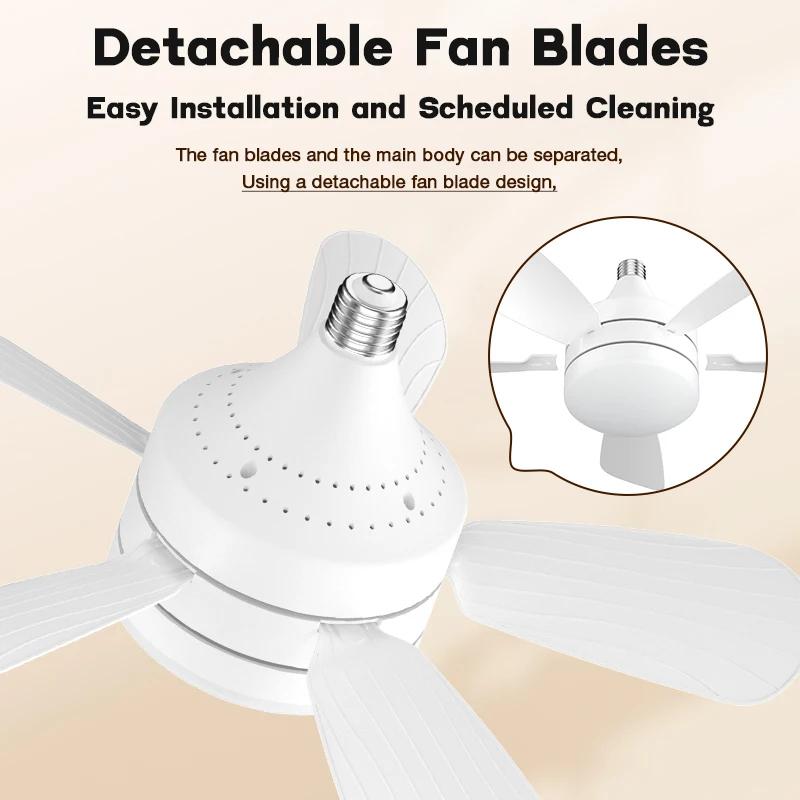 E27 LED Ceiling Fan Light 5 Blades 3 Adjustable Wind Speed Remote Control Dimmable Ceiling Fan Light Mute Electric Fan