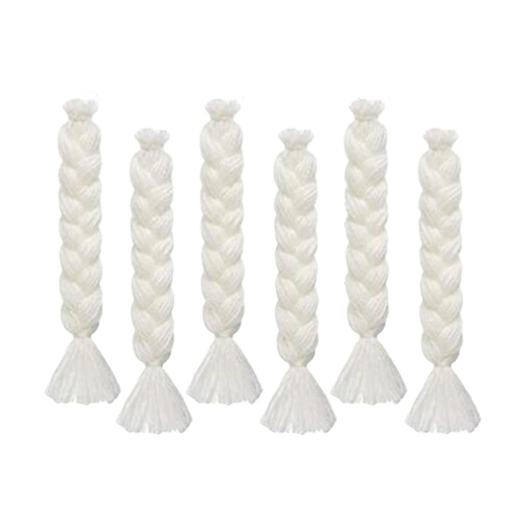 Faux Gnome Beard Unfinished Wood Balls Costume 3 Pairs Braids Dolls DIY Toy for Party Holiday Christmas Decor