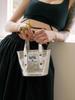 Double Quotes Muffin Mini Tote Bag Silver