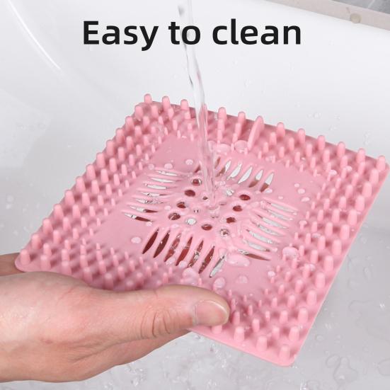 4-teiliger Duschablauf-Haarfänger, quadratisches Kunststoff-Spülbeckensieb, Anti-Verstopfungs-Filter für Badewanne und Küche, verhindert verstopfte Rohre, Haarschutz