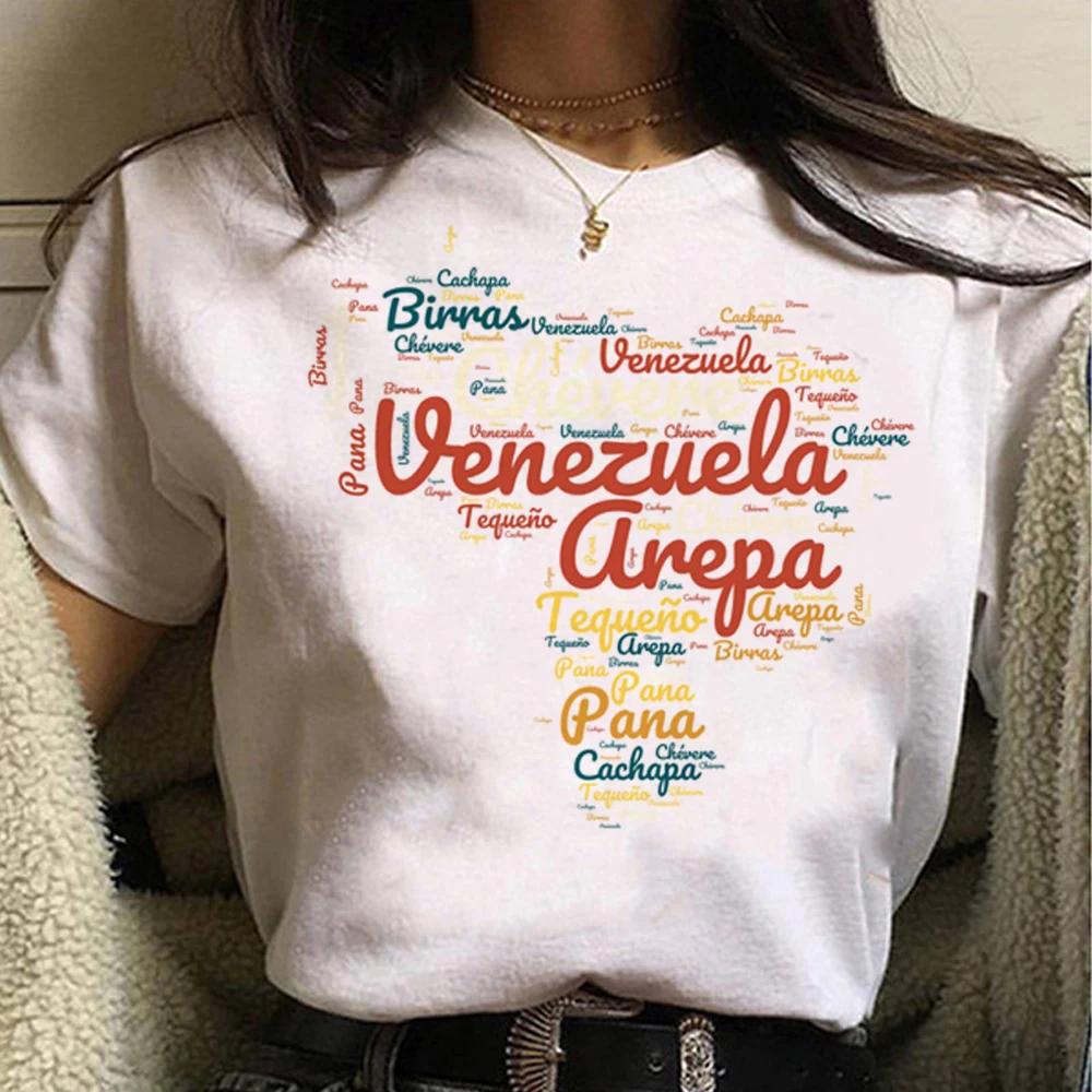 Venezuela t shirt women streetwear Y2K comic top female anime 2000s clothing