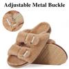Fashion Kidmi Winter Warm Fur Suede Slides Fuzzy Clogs Slippers Women Fashion Outdoor Fluffy Cotton Slippers Plush Lined Potato Shoes