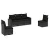 VidaXL Garden Lounge Set 5 Pcs with Cushions Black Wicker 3251122