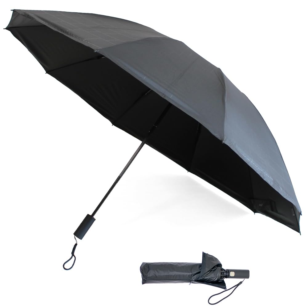 folding Extra large folding automatic opening and reverse folding 10 70cm for both sunny and rainy light and ultra black [Men's umbrella] umbrella,