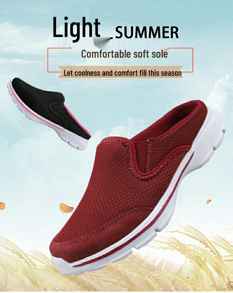 2025 Summer Unisex Plus Size Casual Mesh Half-Slipper Sandals