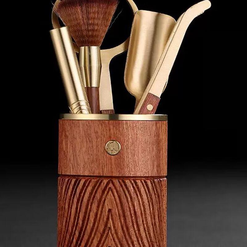 Ebony Solid Wood Six Gentlemen Tea Tool Set