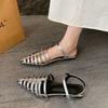 Fashion 2025 New Retro Style Summer Pointed Toe Women Sandals Fashionable Sexy Hollow Out Ladies Outdoor Dress Flats Gladiator Sandals