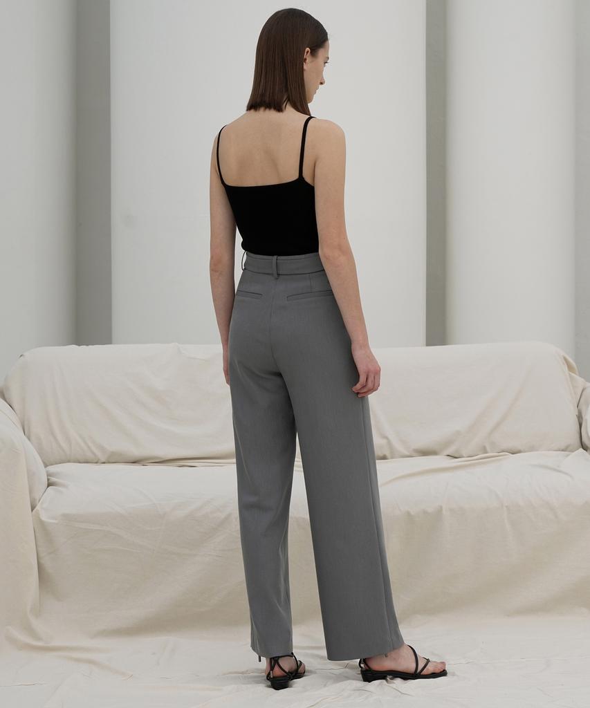 RE RHEE Straight Wide Leg Slacks Trousers Gy
