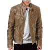 American retro PU leather jacket stand-up collar slim European and American tough guy motorcycle punk leather jacket