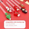 1Pcs 10mm Christmas Straw Covers Cap for Stanley Cup Tumblers Accessories Reusable Straw Cap Stopper for Straws Tip Lids