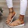 In Stock, 2025 Summer New European and Beautiful Sandals Plus Size Breathable Stretch Fly Knit Flat Casual Women's Shoes