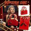 Handtasche in Popcorn-Eimer-Form mit strukturiertem Design und doppelten Griffen für den täglichen Gebrauch und besondere Anlässe