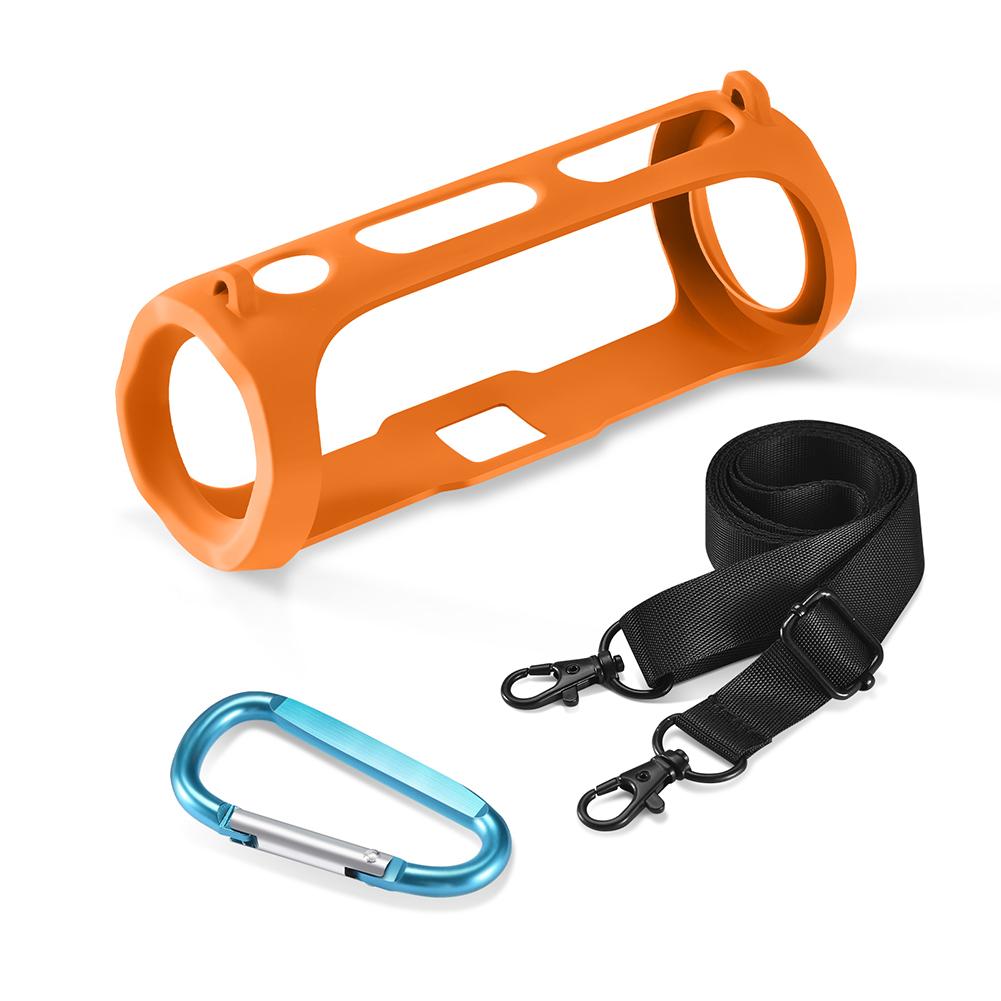 Zachte Luidsprekerhoes Draagbare Beschermhoes met Schouderriem en Karabijnhaak Luidspreker Anti-val Schaal voor JBL FLIP ESSENTIAL 2