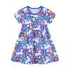 Summer New Girls Dress Cartoon Print Princess Dress Round Neck Children's Knitted Cotton Short-sleeved Children's Skirt