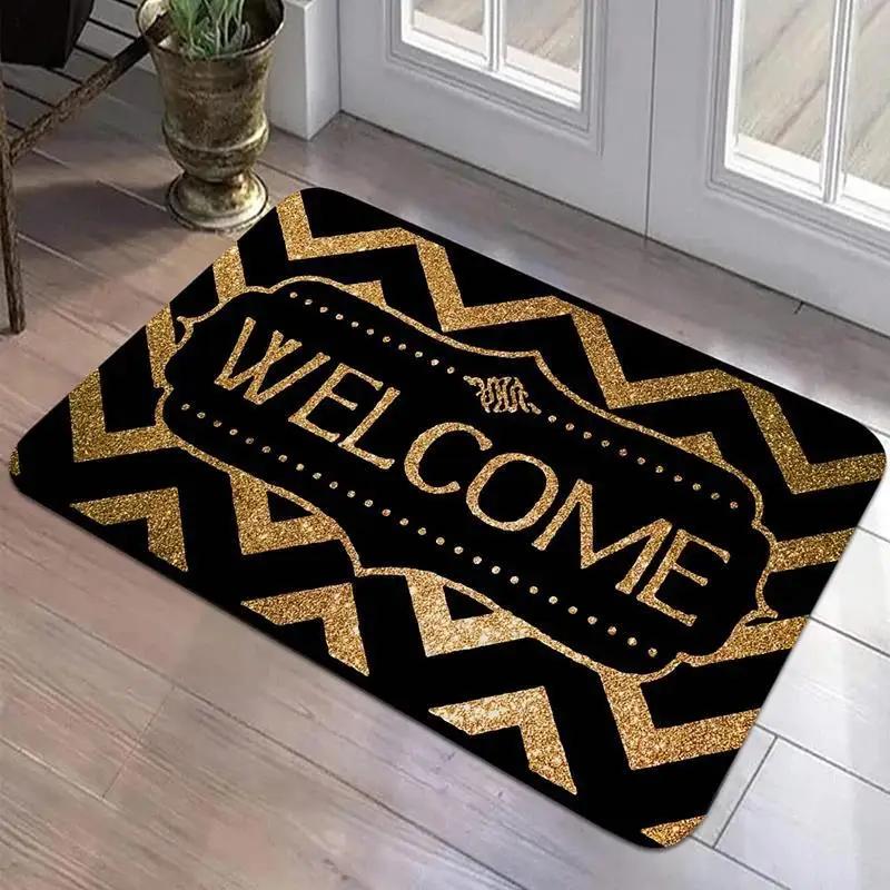 Fashionable Letter Print Mat Floor Decorative Carpet Non-slip Easy To Clean Area Rug Living Room Home Office Washable Doormats