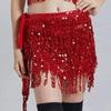 1 Pcs Fringed Waist Chain Belly Dance Waist Chain Indian Bohemian Lace-up Waist Scarf Sequined Fringed Skirt New Sequined